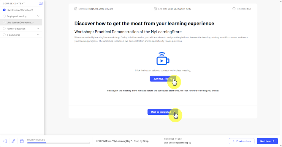 lms mylearningday taking course 8
