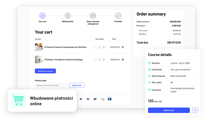 ico-Learning management and eCommerce in one process